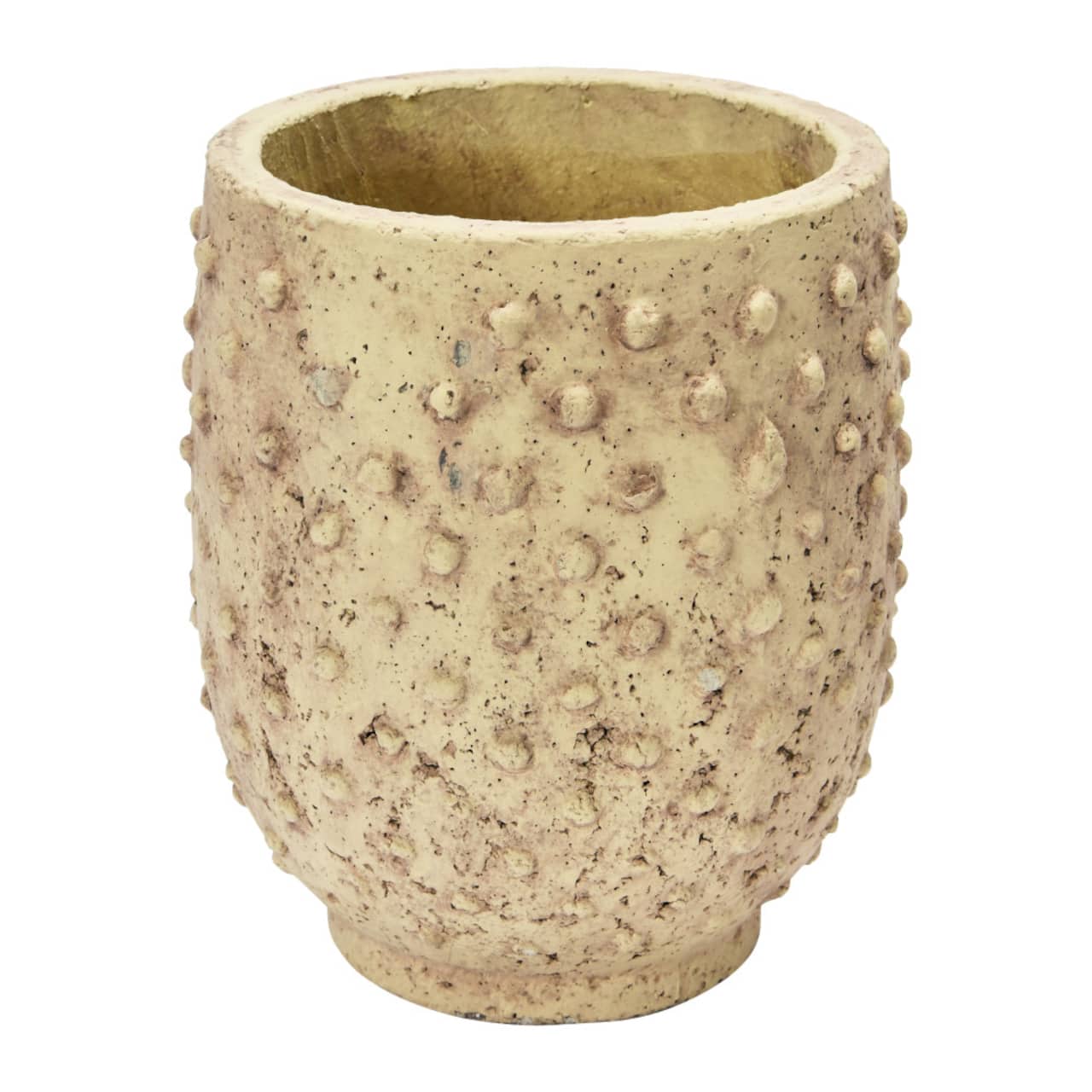 Hello Honey® 9'' Distressed Finish Sandstone Hobnail Planter